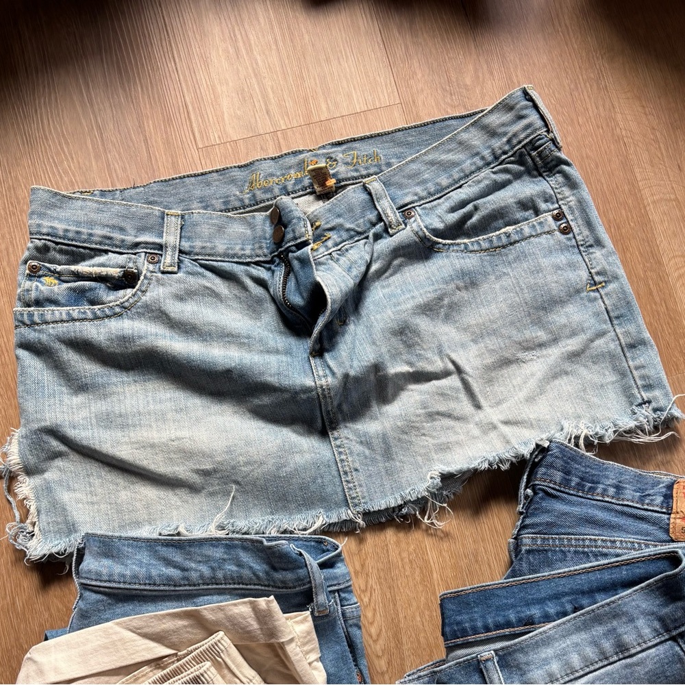 Abercrombie & Fitch Blue and Tan Mini Skirt